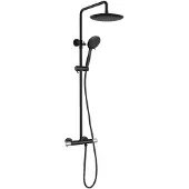 Sapho Solaris Douchecombinatieset met thermostatische mengkraan, zwart mat/chroom
