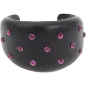 Behave – armband – zwart paars – geen metaalkleur – breed – kristal – nikkelvrij