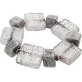 Behave – Armband – Transparant – Grijs – Glaslook – Elastisch – Handgemaakt