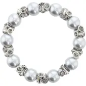 Behave – Armband – Grijs – Zilverkleurig – Glasparels – Kristal – Elegant