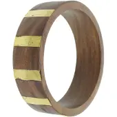 Behave – Bangle – Bruin – Goudkleurig – Hout – Messing Inleg – Boho