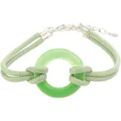 Behave – armband – lichtgroen – zilverkleurig – koord – epoxy detail – verstelbaar