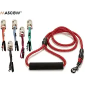 Mascow Hondenriem – Lijn – – Rood/Zwart – 120cm - 2 stuks