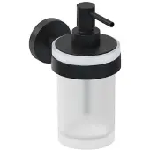 Jika Mio Style - Zeepdispenser met houder, mat glas/mat zwart H3832F27161001