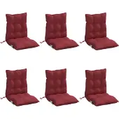 vidaXL Stoelkussens 6 st lage rug oxford stof wijnrood