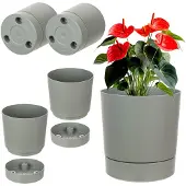 Kadax AURA 145 gerecyclede plantenbak met standaard - grijs