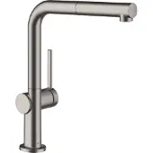 Hansgrohe talis m54 eengreeps keukenmengkraan 270 met uittrekbare uitloop en sbox, brushed black chrome