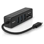 Nedis USB-Hub | 1x USB-C | 3x USB A Female | 5-Poorts poort(en) | USB 3.2 Gen 1 | USB Gevoed | 5 Gbps | SD & MicroSD - CCGB64250BK01