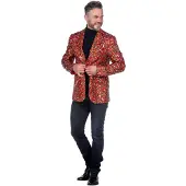 Coppens Pailletten blazer rood/groen | Maat Xxl |