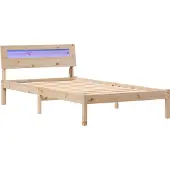 vidaXL Bedframe met hoofdeinde Bruin 75 x 190 cm Massief grenenhout