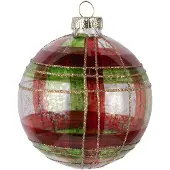 Clayre & Eef Kerstbal Overig Ø 8x8 cm Groen Glas Kerstballen
