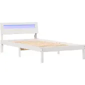 vidaXL Bedframe met hoofdeinde Wit 100 x 200 cm Massief grenenhout
