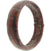 Behave – Armband – Donkerbruin – Crocoprint – Brede Look – Statement Stijl