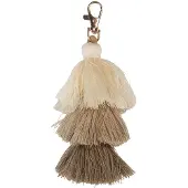 Clayre & Eef Sleutelhanger 4x4x13 cm Beige Synthetisch