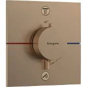 Hansgrohe showerselect comfort e thermostaat inbouw voor 2 functies met geïntergreerde zekerheidscombinatie volgens en1717, brushed bronze