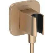 Hansgrohe fixfit q muuraansluitbocht met handdouchehouder, brushed bronze