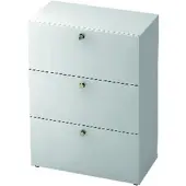 Hammerbacher TOPAS LINE archiefkast, 3 dossierhoogtes, met volledig uittrekbare lade, lichtgrijs/lichtgrijs