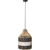 Beliani TURABO - Hanglamp - Zwart/Wit - Rotan