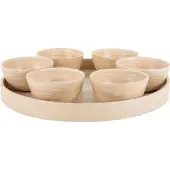 Present Time Schaal Tray Puro Rond - Naturel - 32x32x6cm - Bamboe - Scandinavisch - Woonkamer