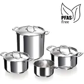Beka Chef 4(7)-delige Set – Roestvrijstalen pannenset 16/20/24/24 cm