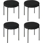 HOMCOM -Esszimmerhocker-Polyester, Metall-41,5L x 41,5B x 46H cm-Schwarz