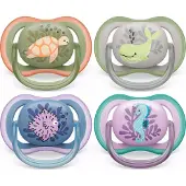 Philips Fopspeen 6-18M Ultra Air Dieren Mix (2 stuks) Paars/roze