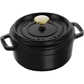 Staub Braadpan Cocotte Rond Zwart 12 cm