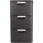 Keter Regal met lades STYLE Rattanlook 3 x 13,5 Liter Plastic bruin