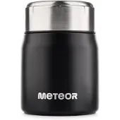 Meteor - Lunch thermos - 12 Uur warm - Gemaakt van roestvrij staal - Nauw - Zwart