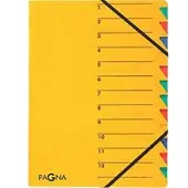 Pagna documentenmap Easy, A4, elastieksluiting, 12-delig, geel