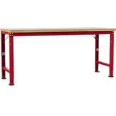 Manuflex werkbank Profi speciaal, tafelblad kunststof, 2000 x 700 mm, robijnrood
