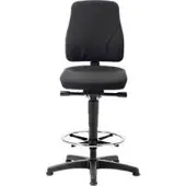 BIMOS Werkstoel All-In-One 9631, opstaphulp en glijders, stoffen bekleding, Duotec zwart gemêleerd