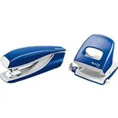 Leitz perforator + tafelnietmachine Wow SET, blauw