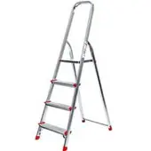 SZ Metall Aluminium trapladder, belastbaar tot 150 kg, 4 treden