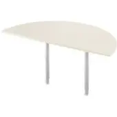 Ssi Aanbouwtafel, halve cirkel, Ø 1600 mm, esdoorn/blank aluminium