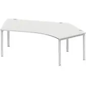 Schäfer Shop Hoekbureautafel MODENA FLEX 135°, aanbouw rechts, lichtgrijs