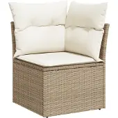 vidaXL - Tuinbank - Set - 12 - st - 7-Aantal - zitplaatsen - Beige - Poly - rattan