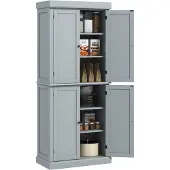 HOMCOM -Keukenkast-76x40,5x184cm-MDF-Grijs