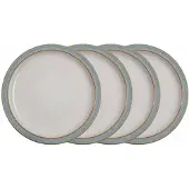 Denby Elements 4-delige dinerbordenset lichtgrijs/wit