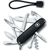 Victorinox Huntsman Zwitsers Zakmes+lanyard -15 Functies - Zwart/zwart