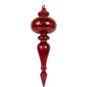 Clayre & Eef Kerstbal Overig Ø 9x28 cm Rood Glas Kerstballen