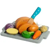 Bigjigs houten gebraden diner speelset, 12dlg.