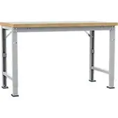 Manuflex werkbank Profi speciaal, tafelblad kunststof, 1500 x 700 mm, aluminium zilver