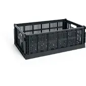 HAY Colour Crate Large Opslag - Manden Gerecycled Plastic Charcoal - AB634-A603-AC37