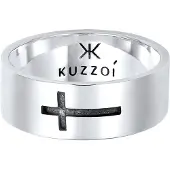 KUZZOI Ring 'Kreuz' zwart / zilver