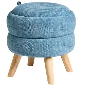 Beliani HAWLEY - Poef - Blauw - Chenille