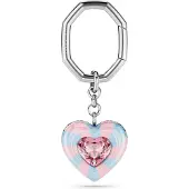 Swarovski Sleutelhanger 'Key' lichtblauw / lichtroze / zilver