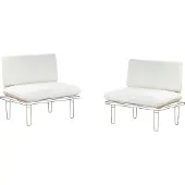 Beliani FRASCATI - Tuinkussenhoezen set - Gebroken wit - Polyester