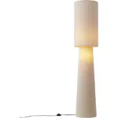 QAZQA Japandi vloerlamp beige teddy stof 2-lichts - Trompet