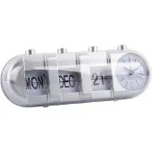 Karlsson Retro Tube Calendar Wekker | 26x9.3x9cm | Zilver